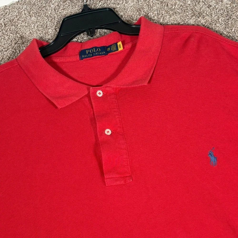 Polo Ralph Lauren Mens 4XB Red Short Sleeve Cotton Pique‎ Pony Logo Polo Shirt
